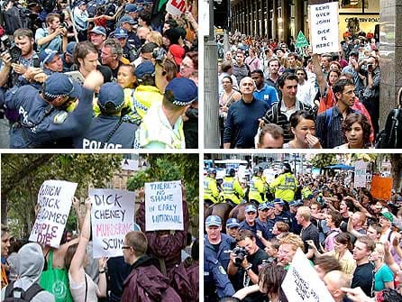 オーストラリア：チェイニー訪豪抗議闘争